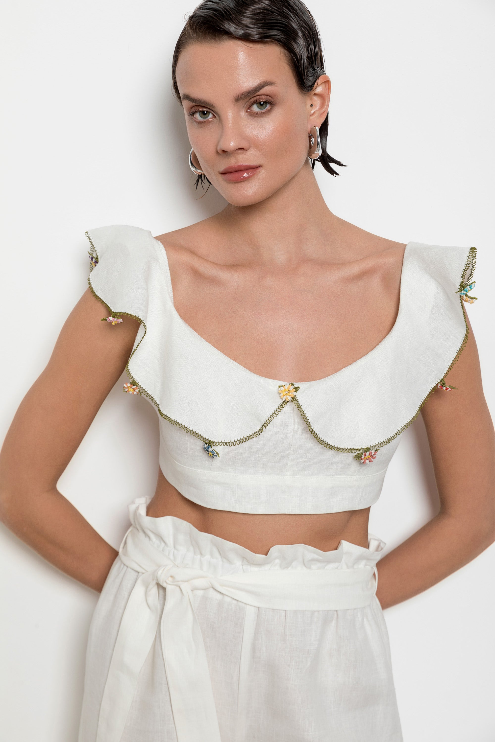 Adalya Crop Top Black-Ecru