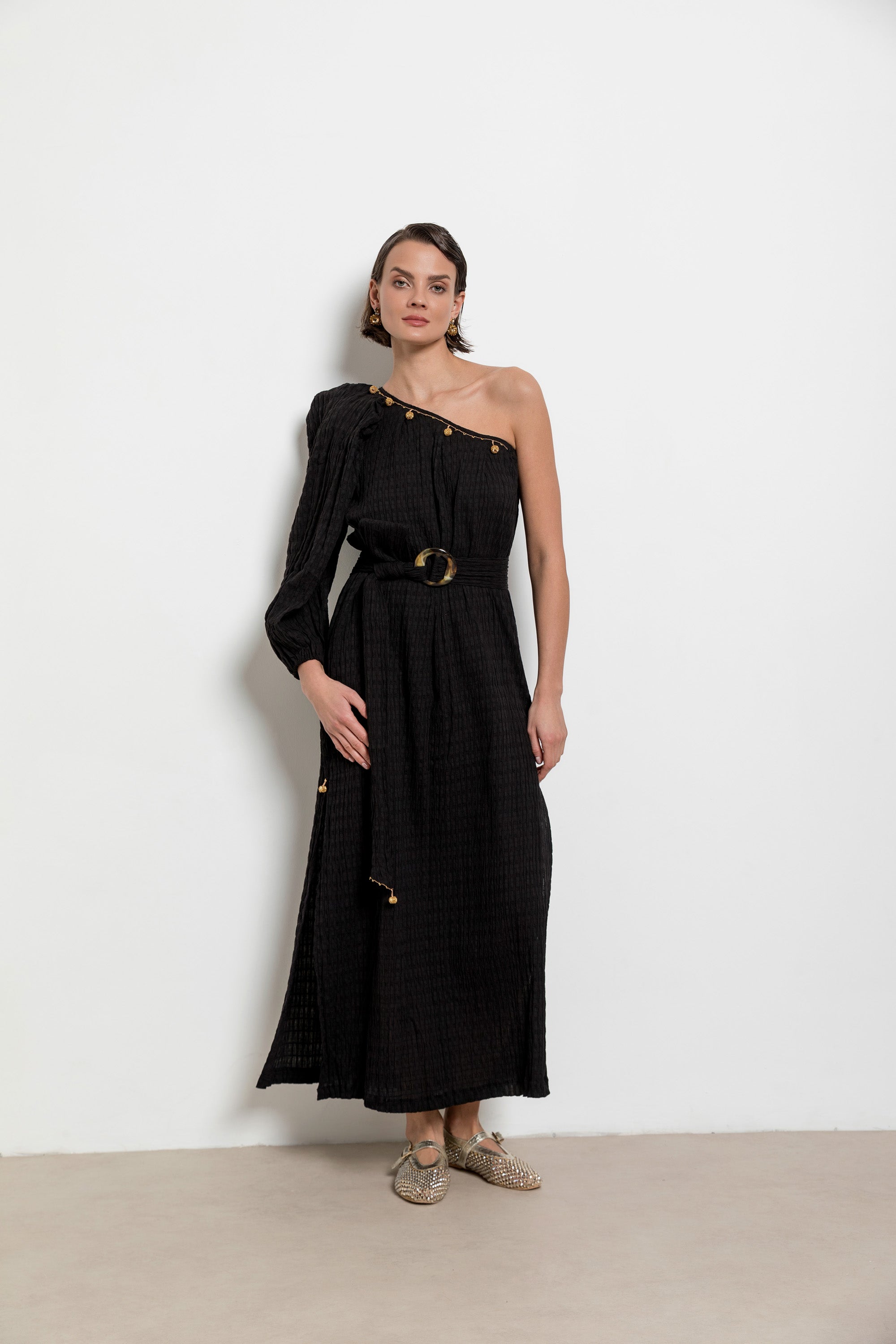 Topkapi Dress Black-Ecru