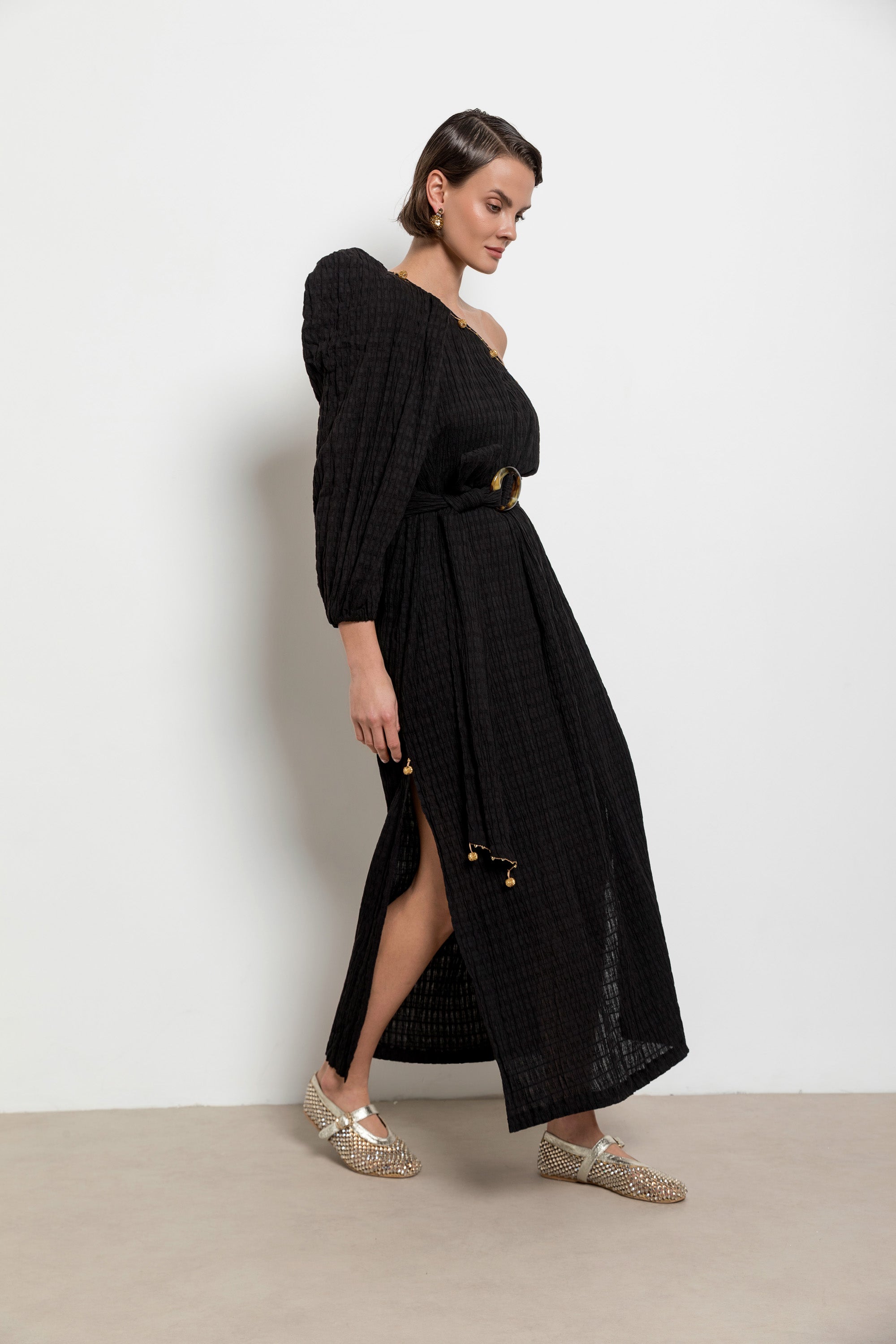 Topkapi Dress Black-Ecru