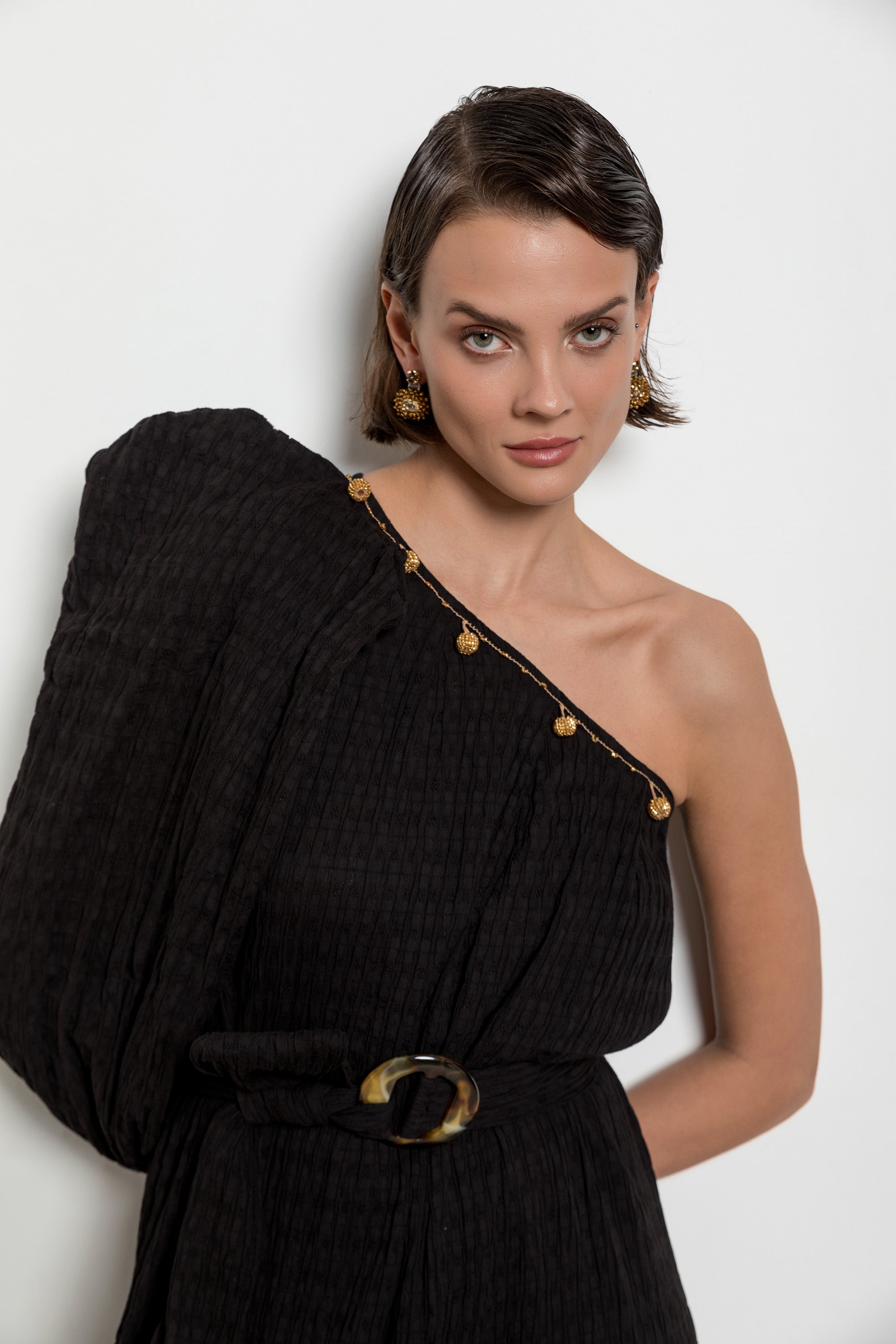 Topkapi Dress Black-Ecru
