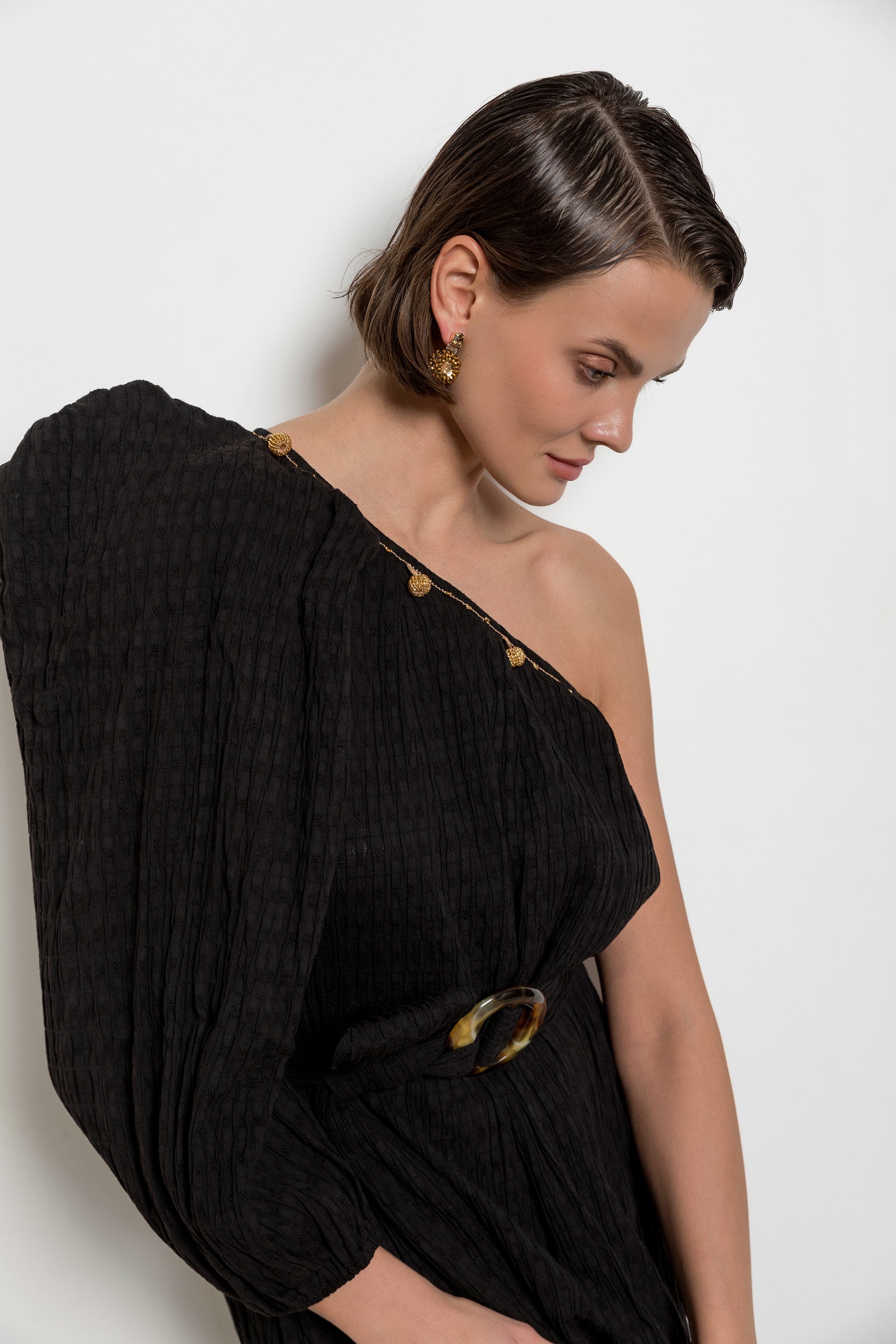 Topkapi Dress Black-Ecru