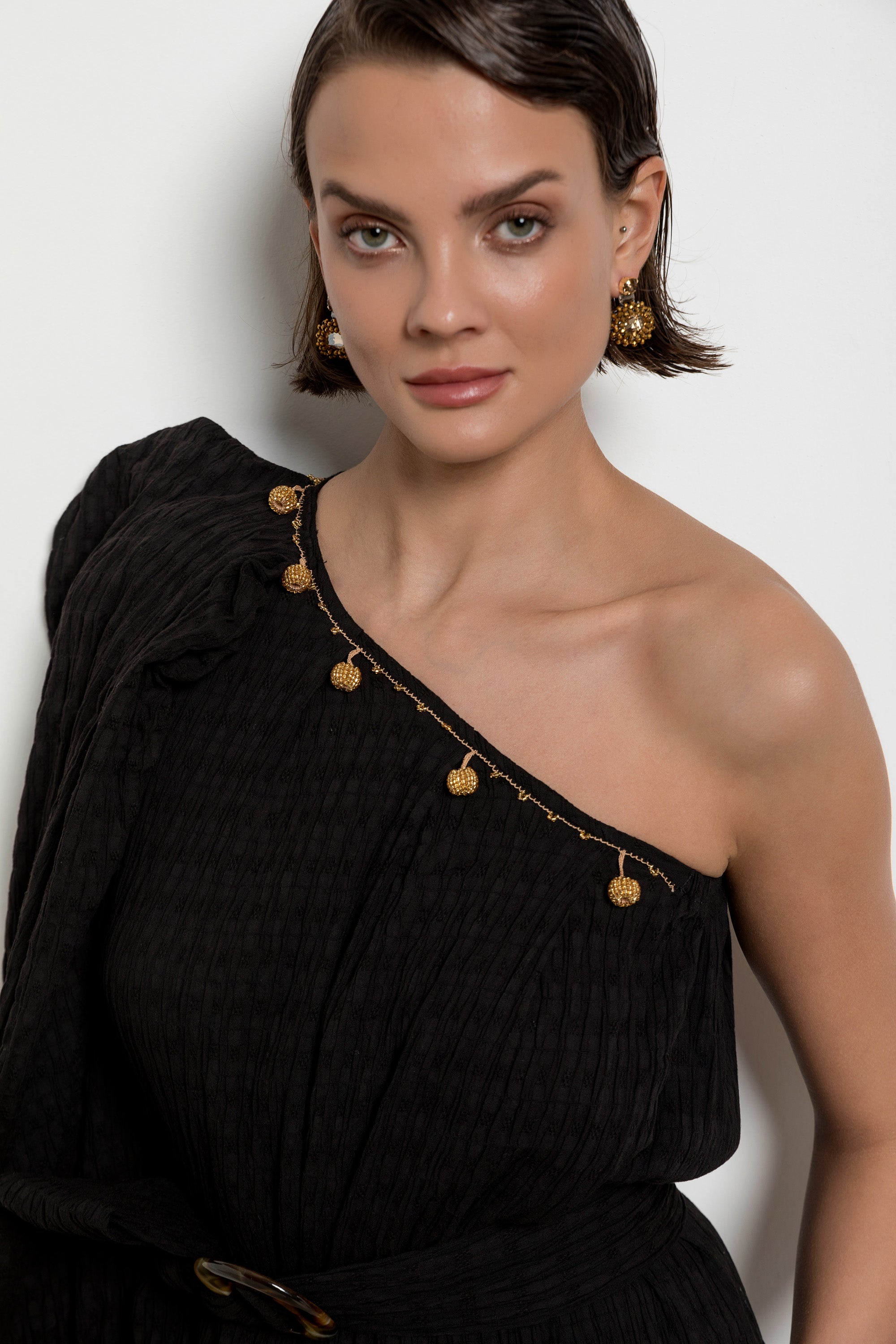 Topkapi Dress Black-Ecru