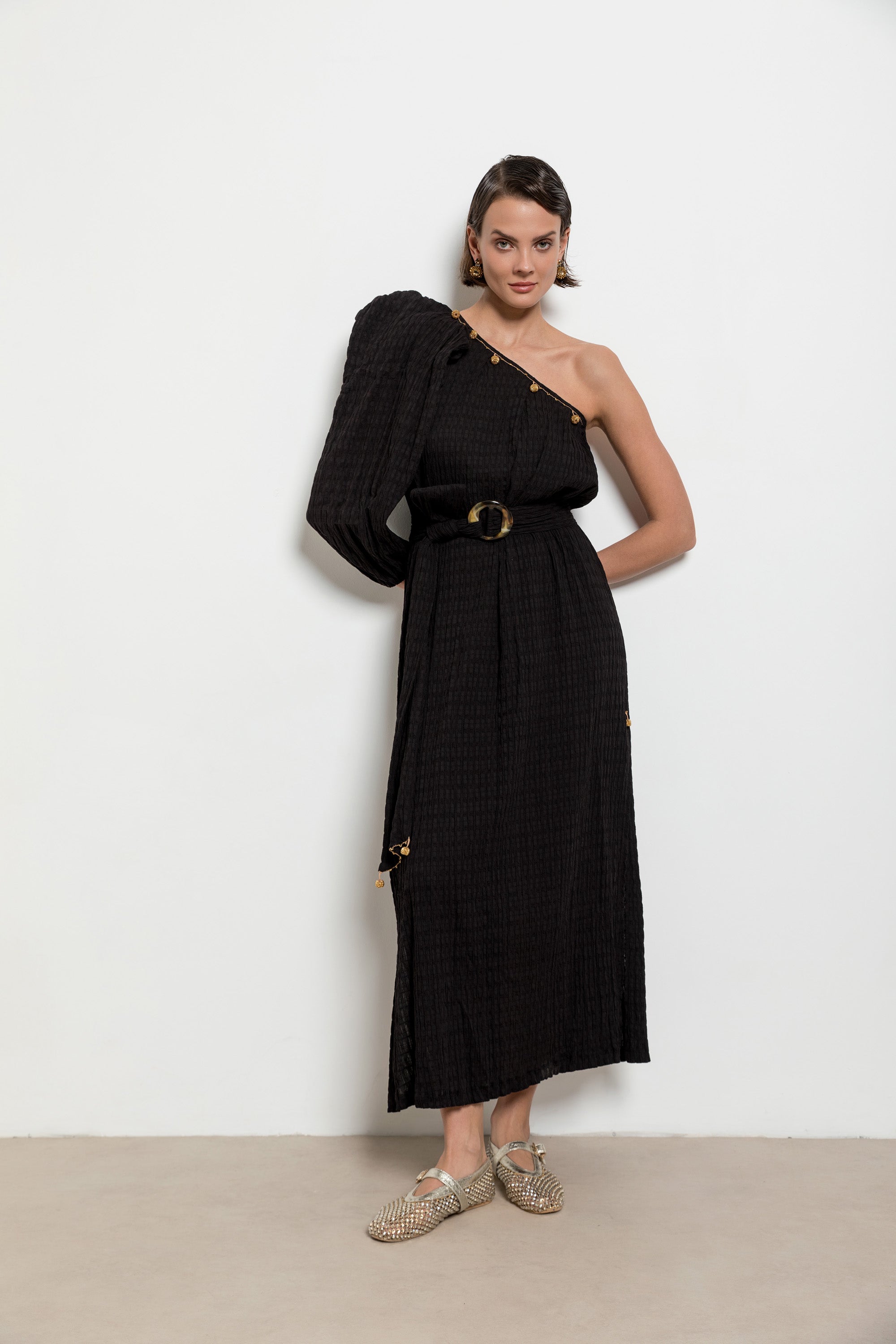 Topkapi Dress Black-Ecru
