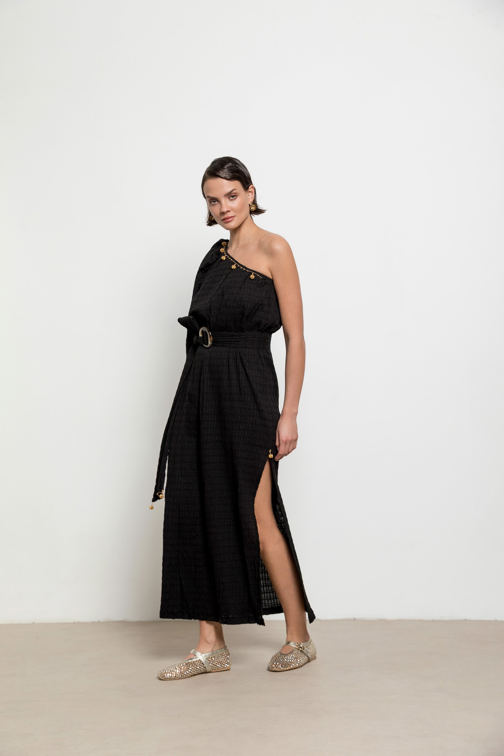 Topkapi Dress Black-Ecru