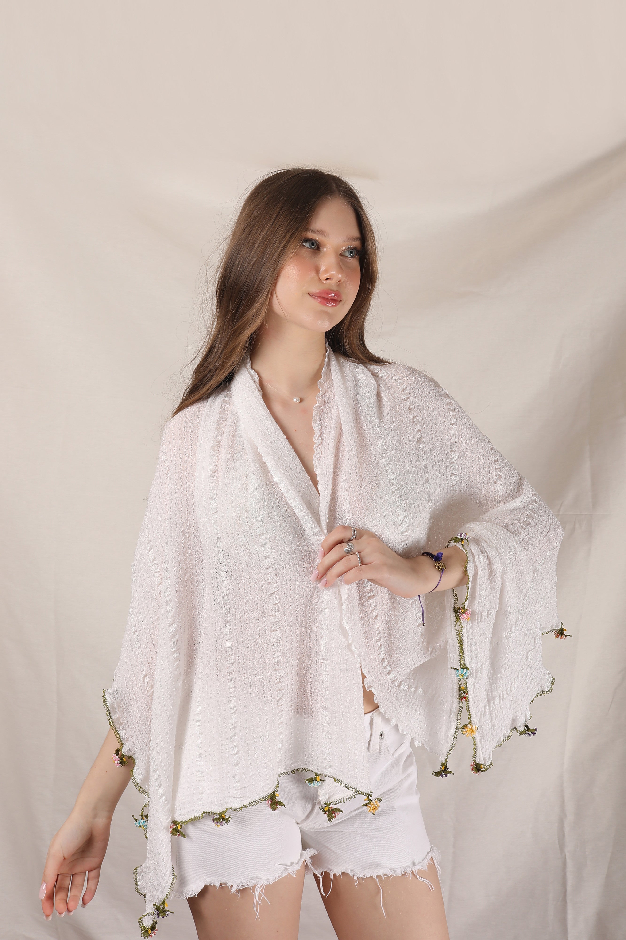 Four-Piece Colorful Adalya (Sarong, Shawl-Scarf, Blouse, Headscarf)