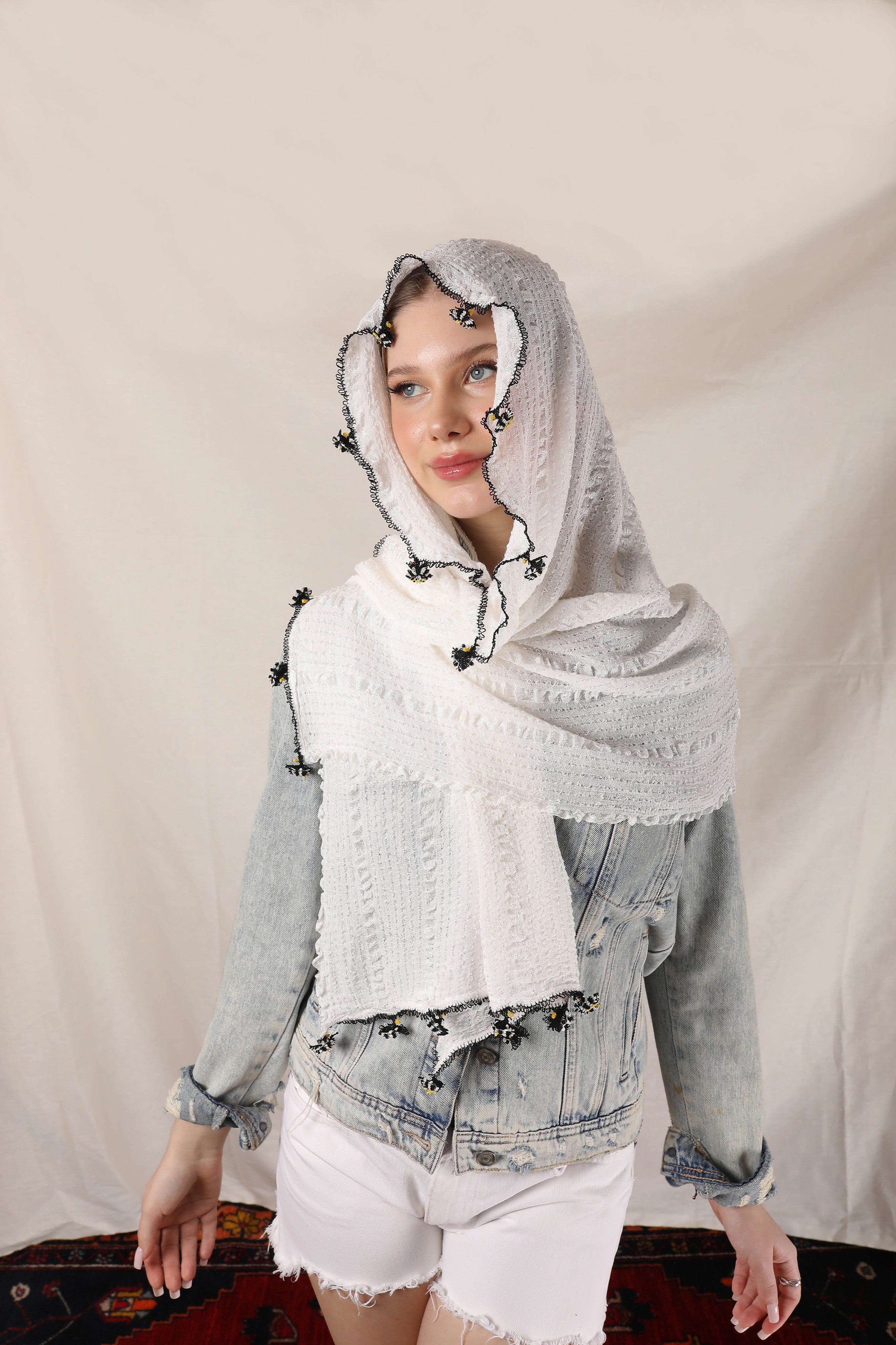 Four-piece Pure Adalya Set (Sarong, Shawl-Scarf, Blouse, Headscarf)