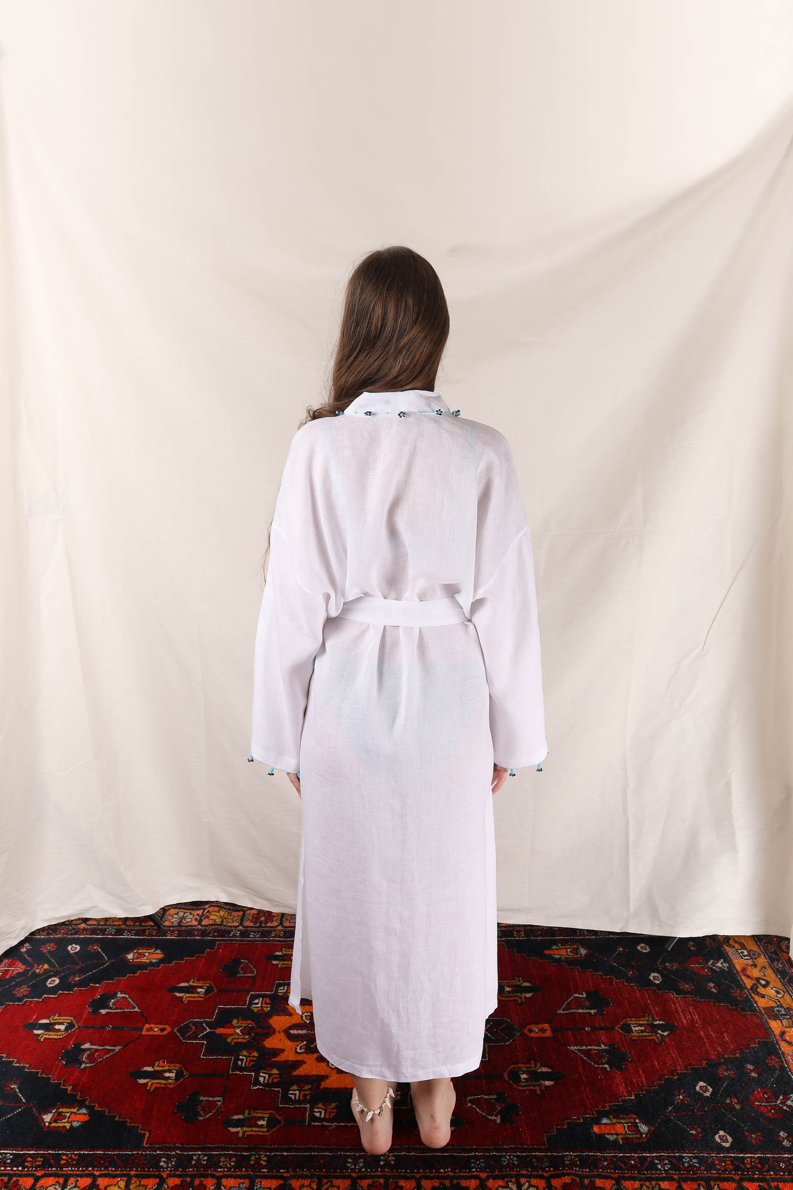 Hyacinth Long Kaftan Black and White