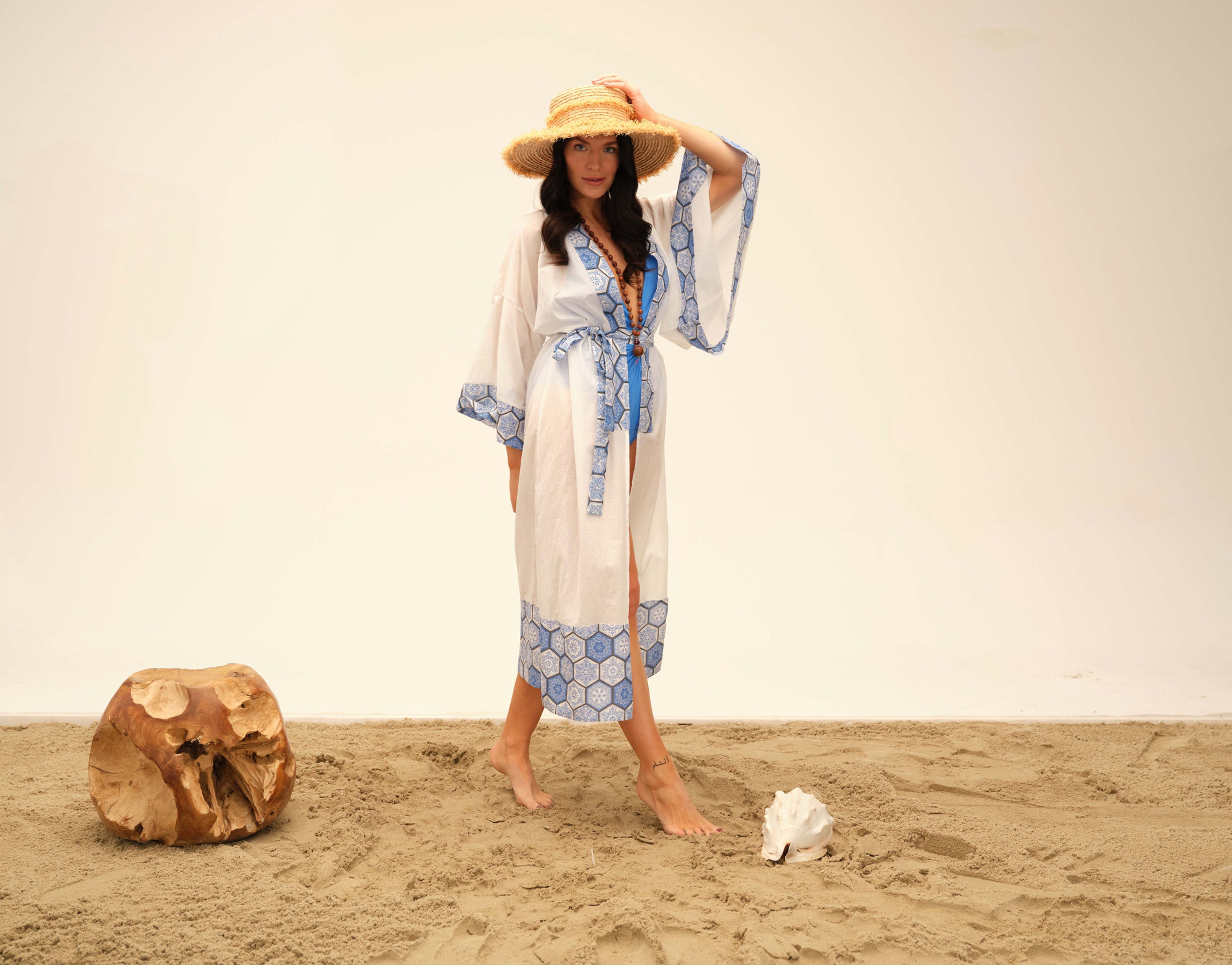 Halide Blue Mandala Kimono