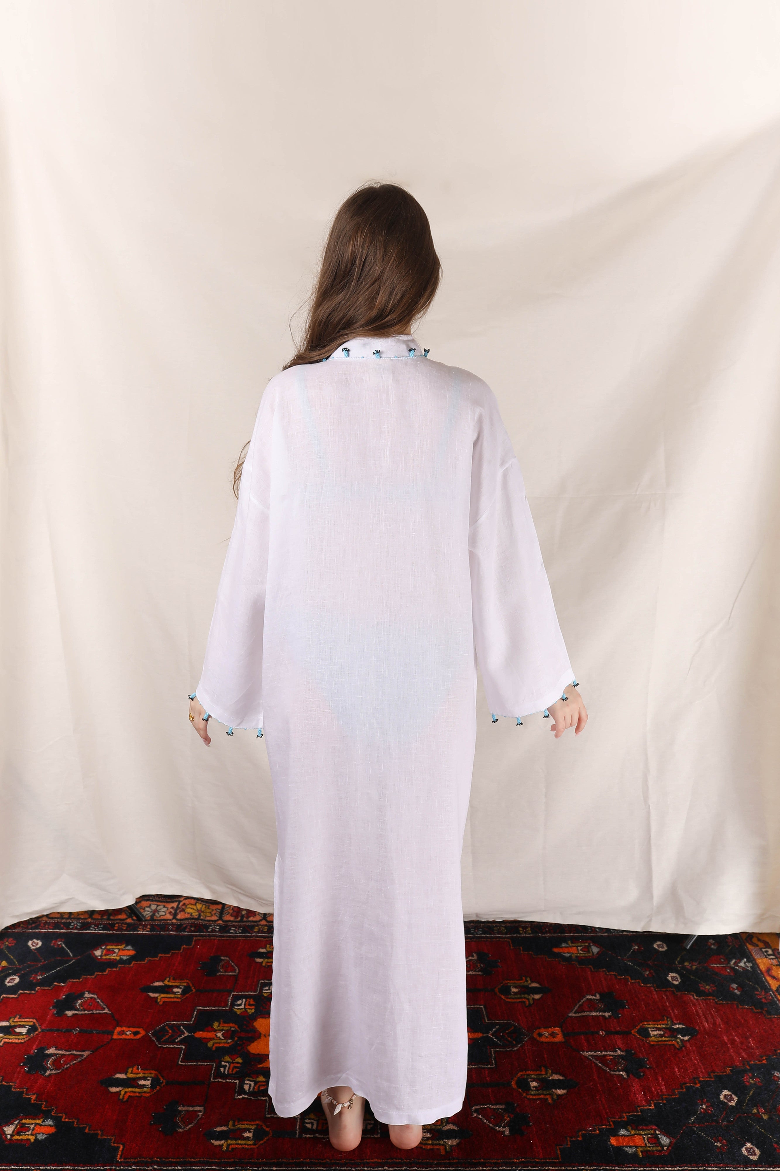 Hyacinth Long Kaftan Black and White