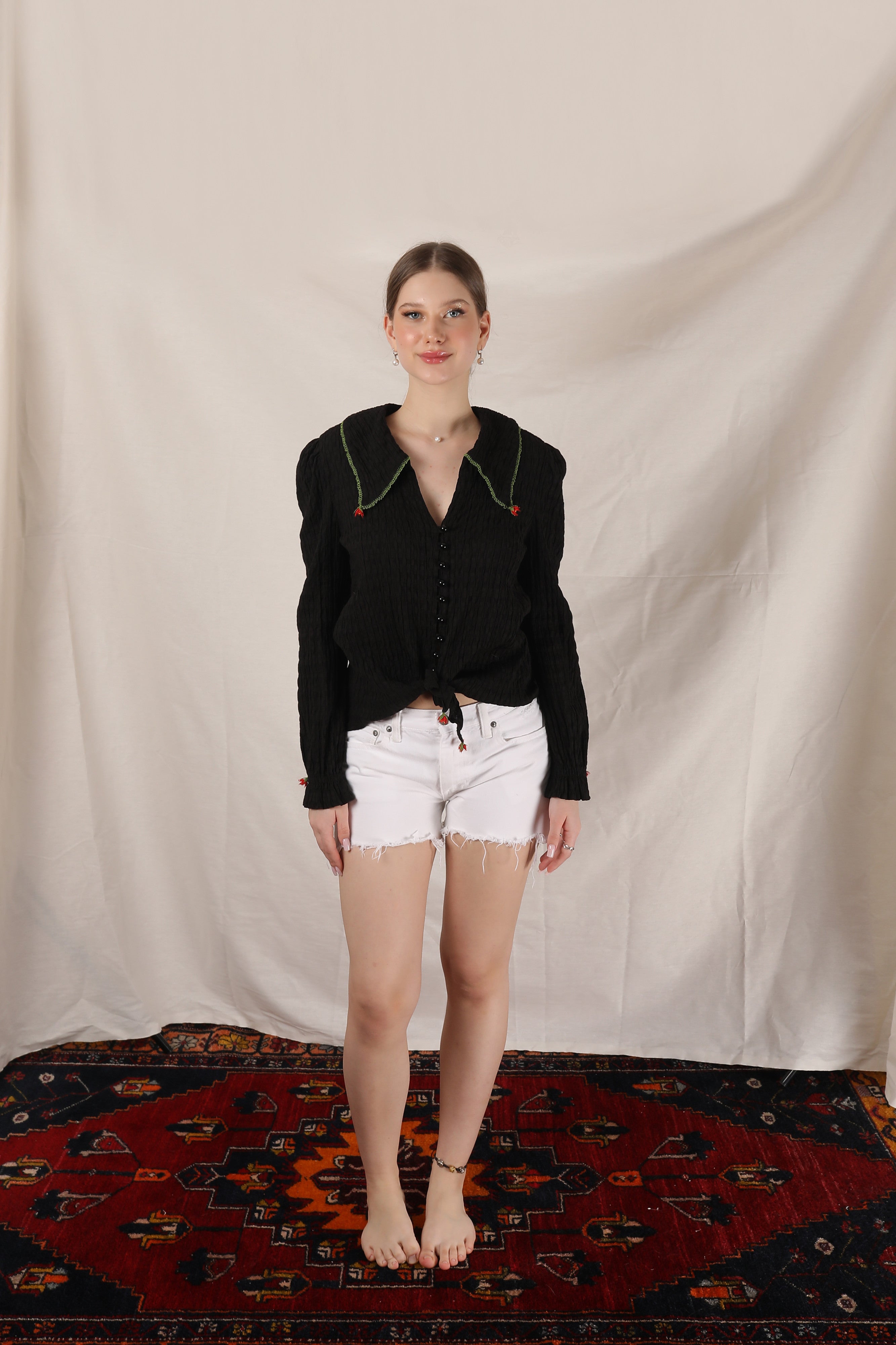 Ata Shirt Ecru-Black