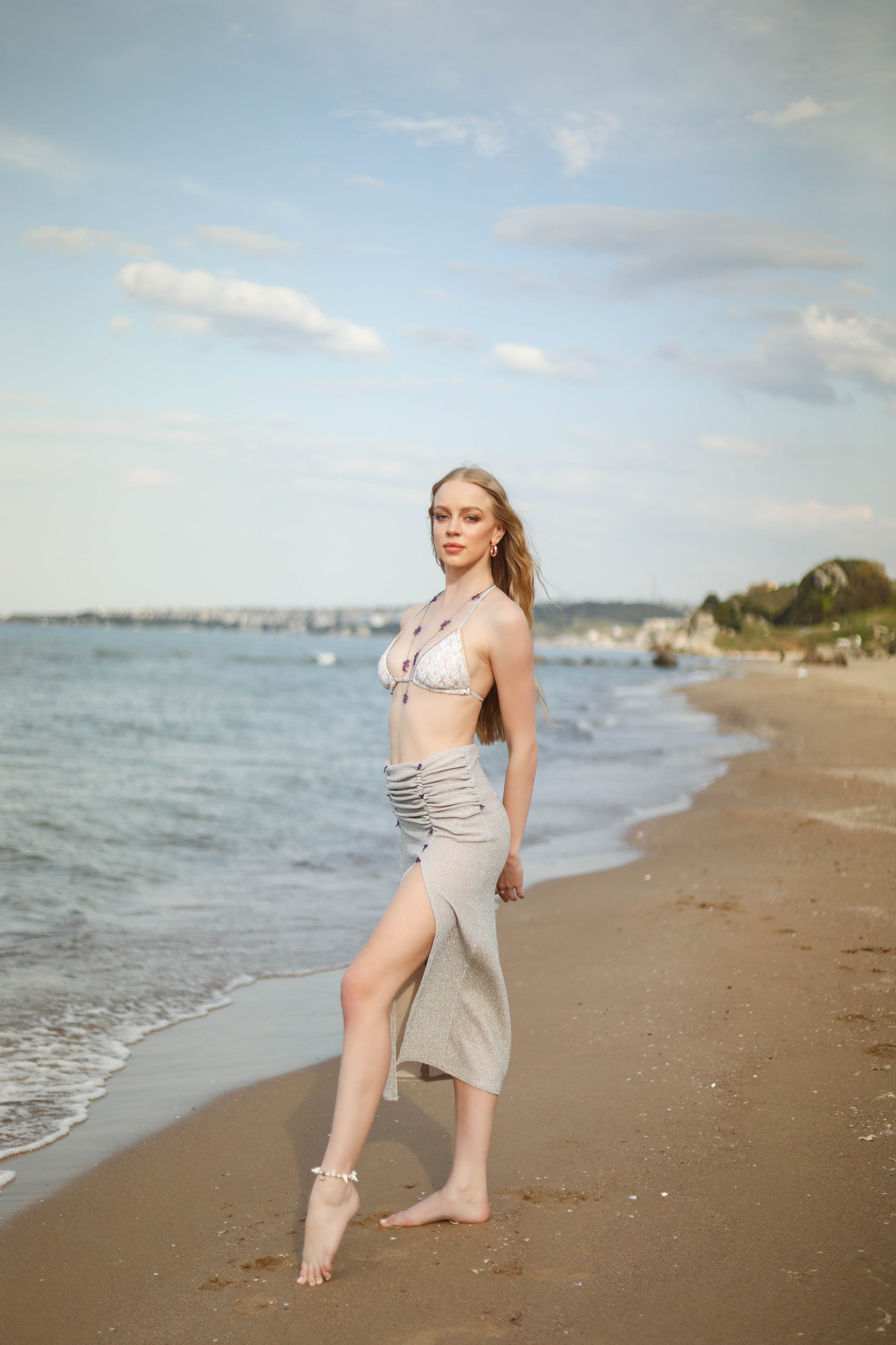 Zendaya Long Glitter Skirt