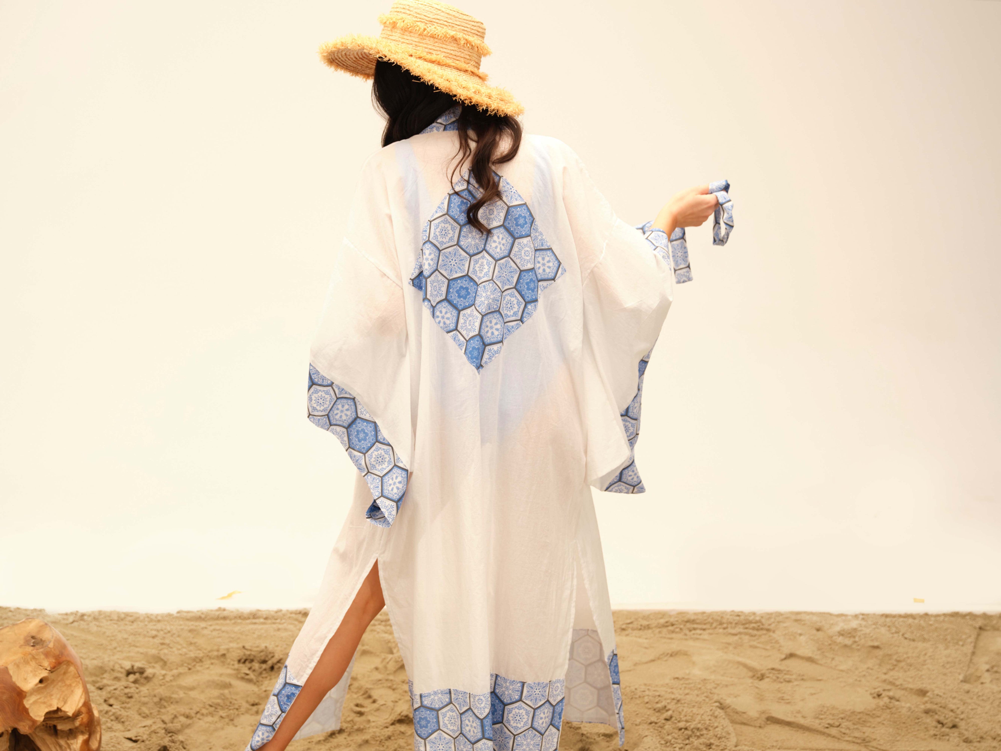 Halide Blue Mandala Kimono