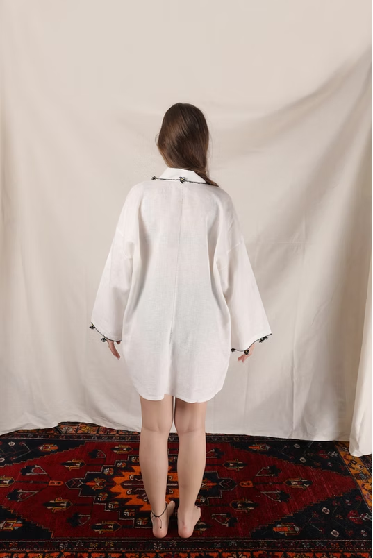 Pure Adalya Kaftan Short Black-Ecru