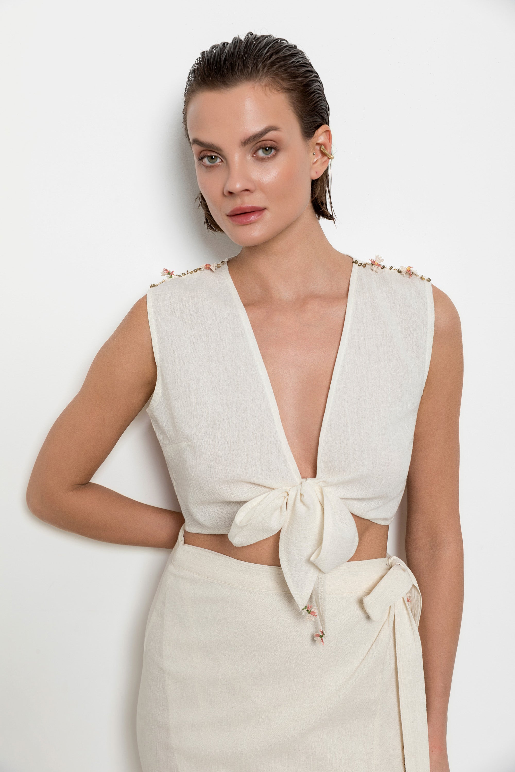 Carnation Cropped Blouse