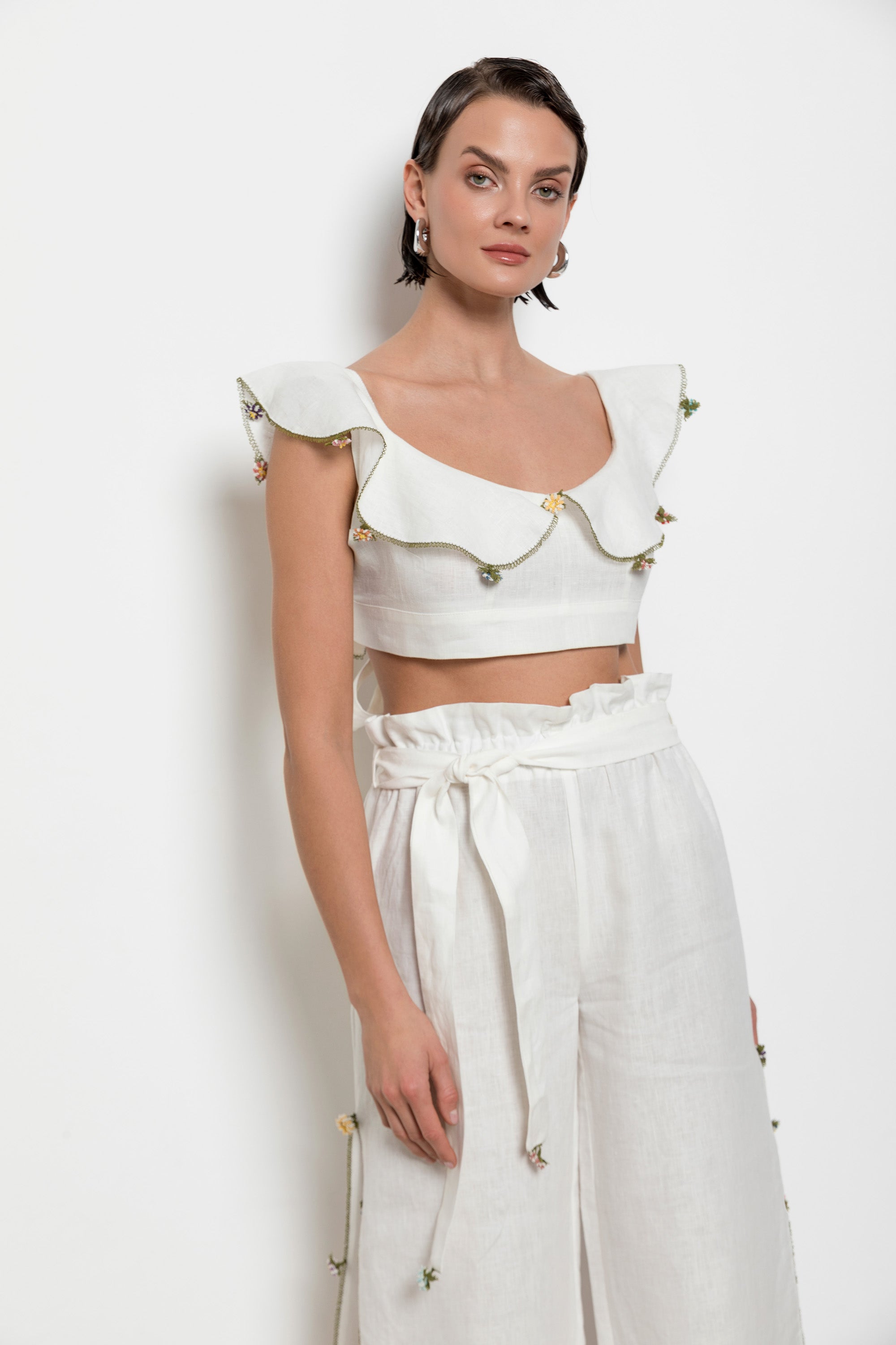 Adalya Crop Top Black-Ecru