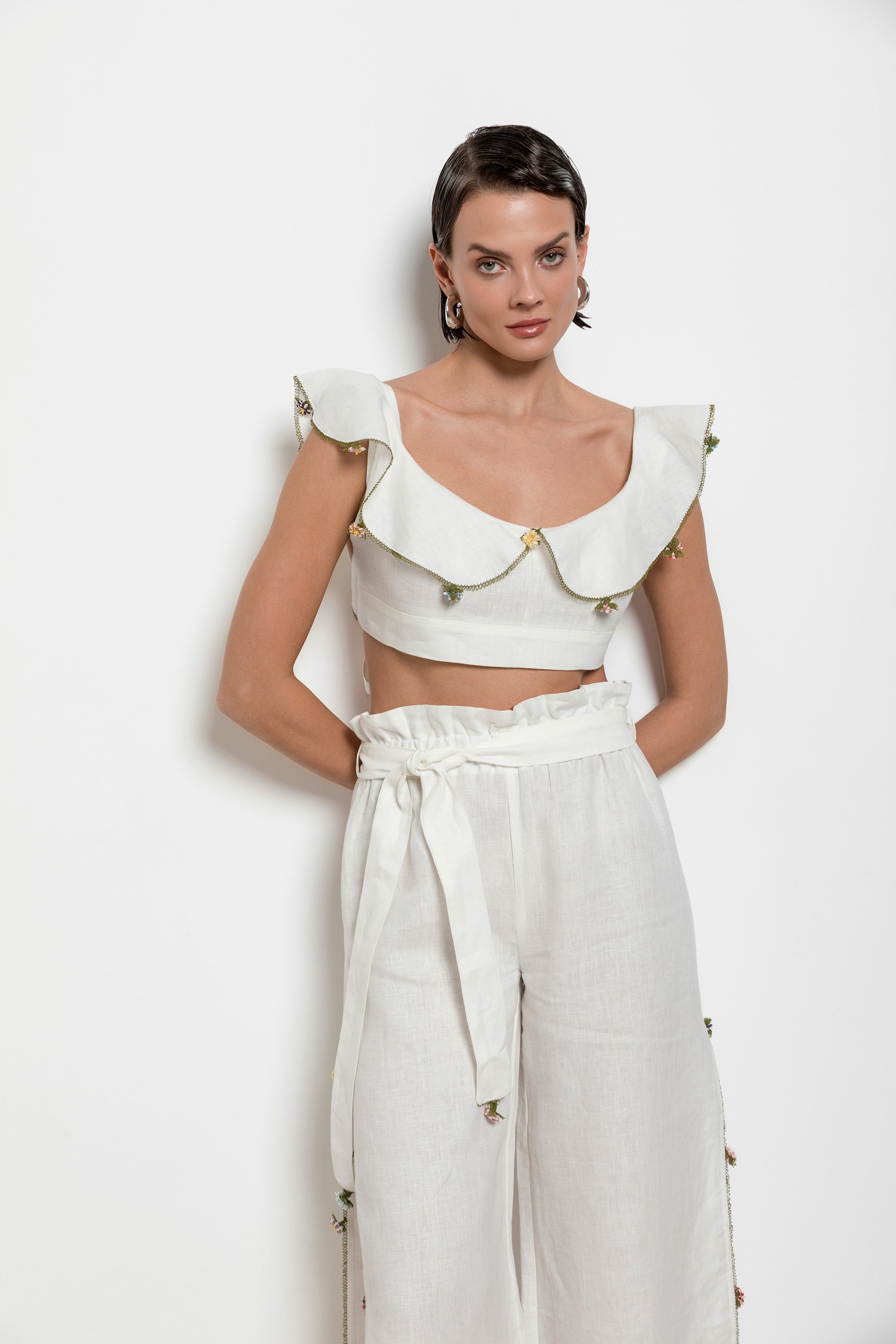 Adalya Crop Top Black-Ecru