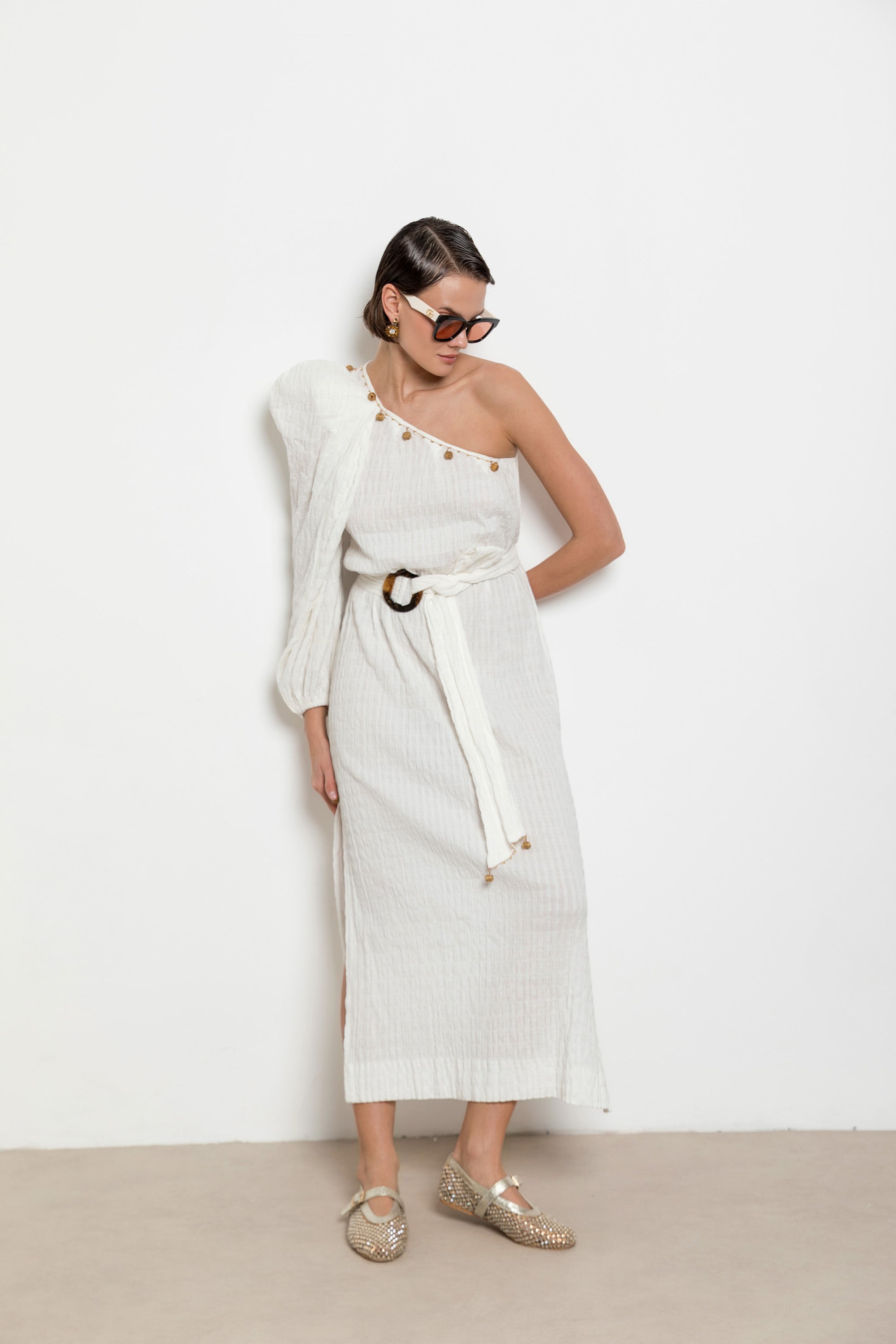 Topkapi Dress Black-Ecru