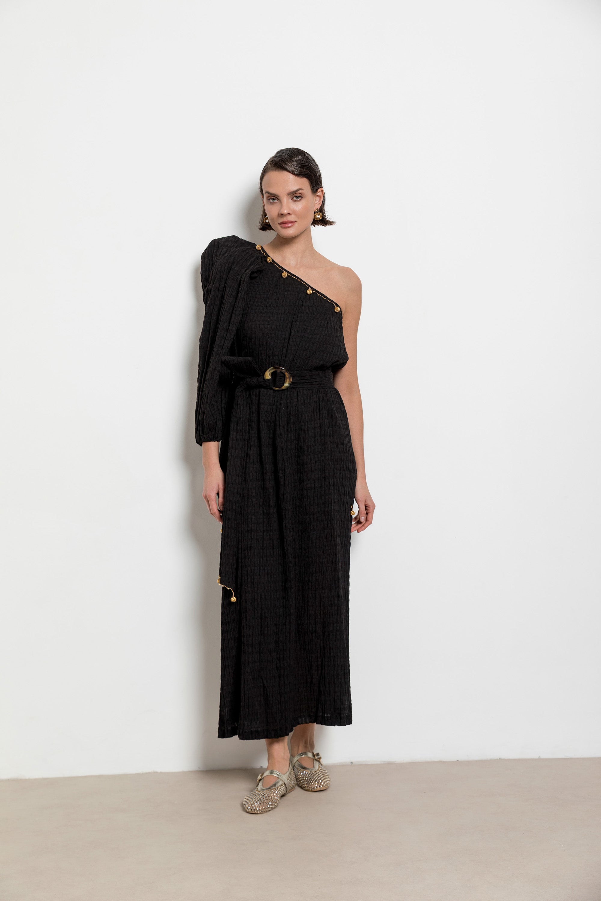 Topkapi Dress Black-Ecru