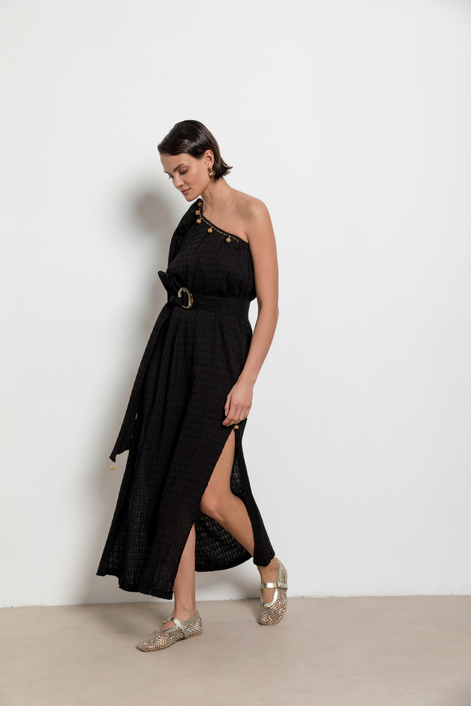Topkapi Dress Black-Ecru