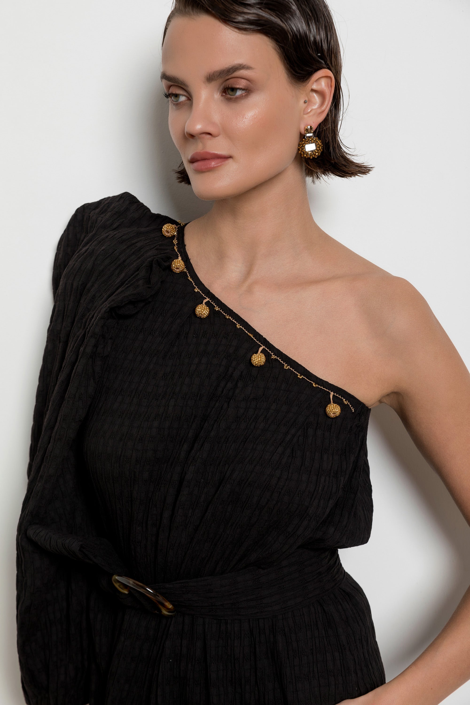 Topkapi Dress Black-Ecru