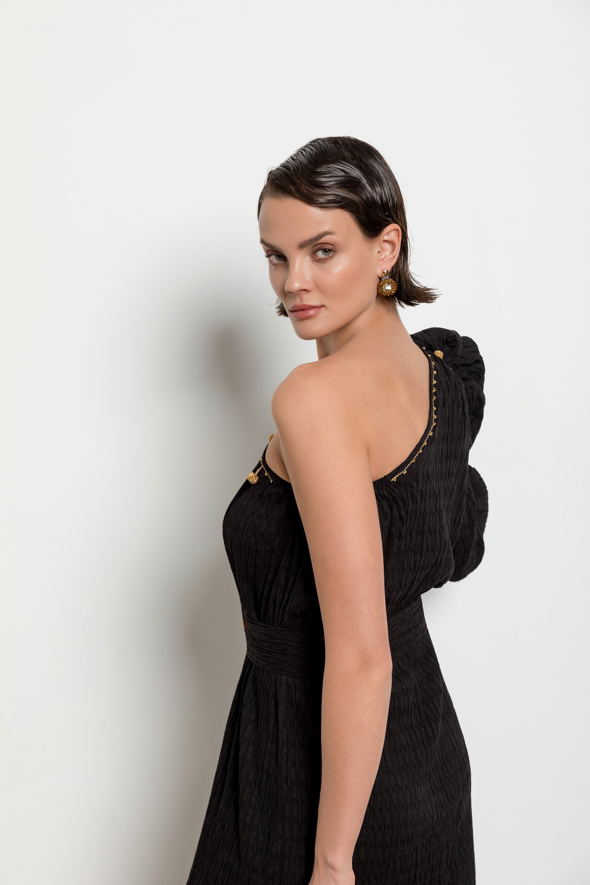 Topkapi Dress Black-Ecru