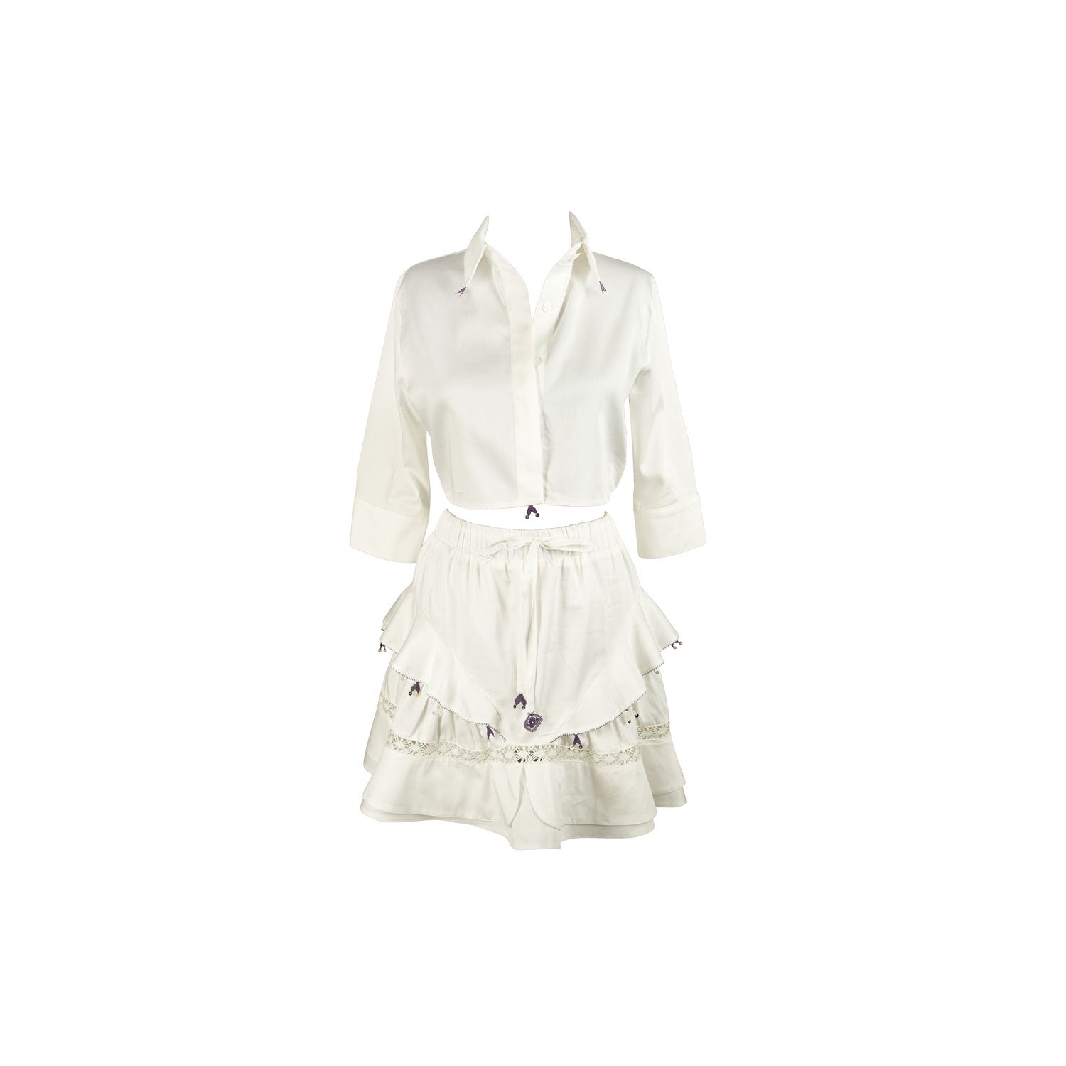 Zendaya Short Skirt Ecru/Lilac