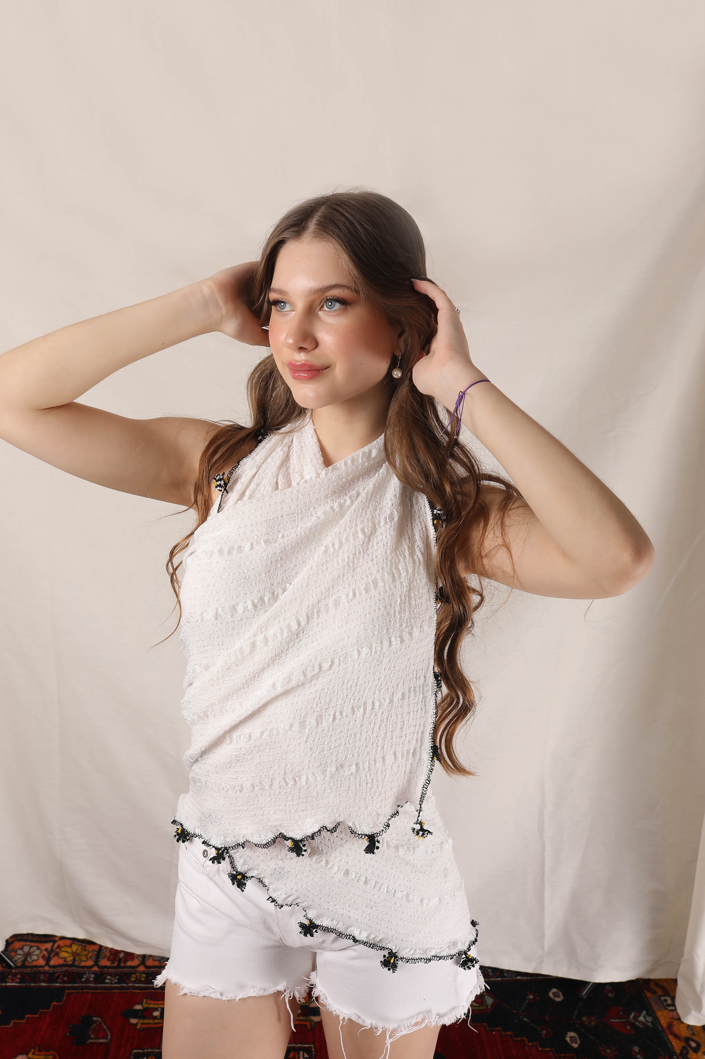 Four-piece Pure Adalya Set (Sarong, Shawl-Scarf, Blouse, Headscarf)