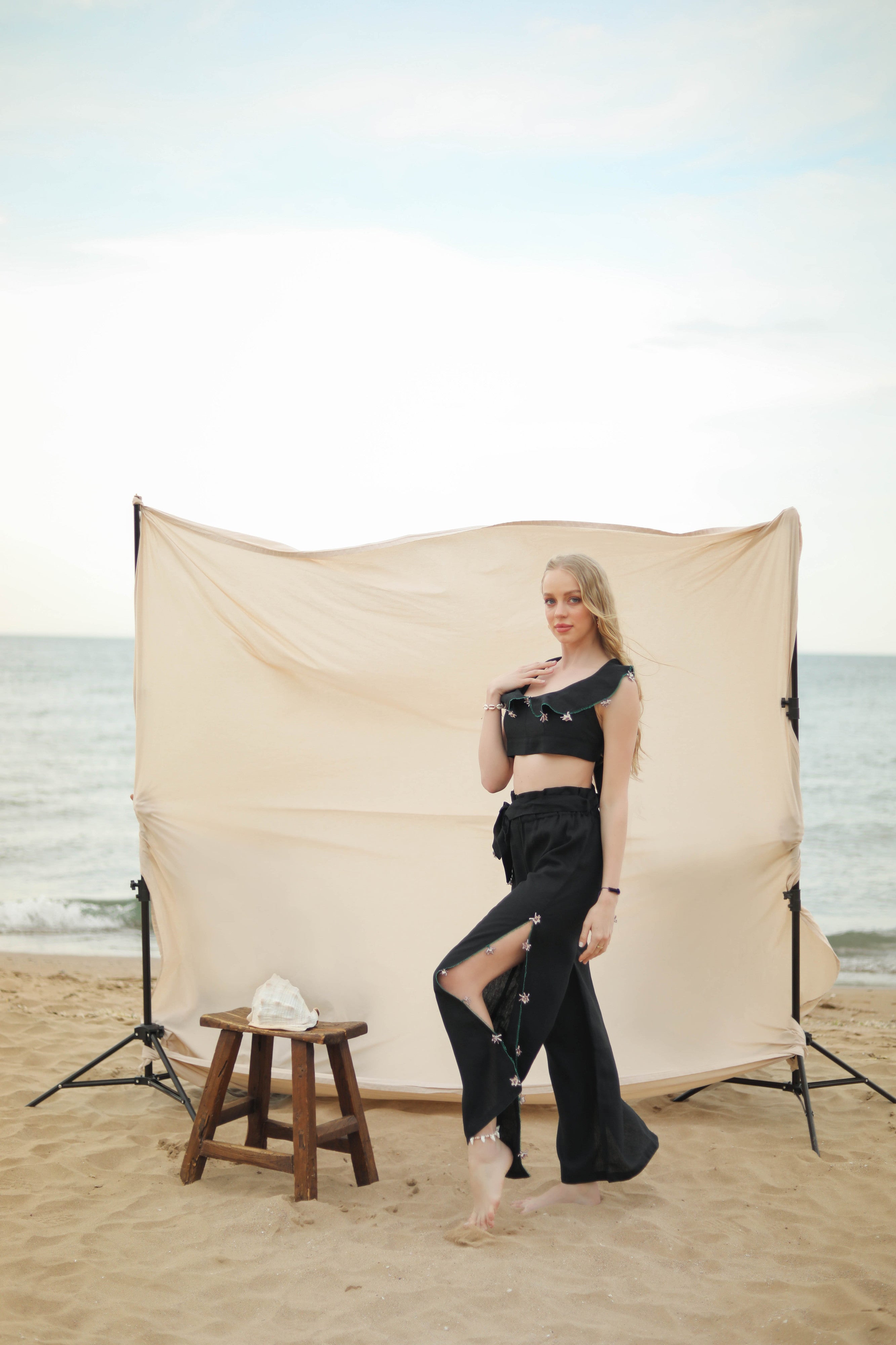Chakyr Thorn Trousers Ecru-Black