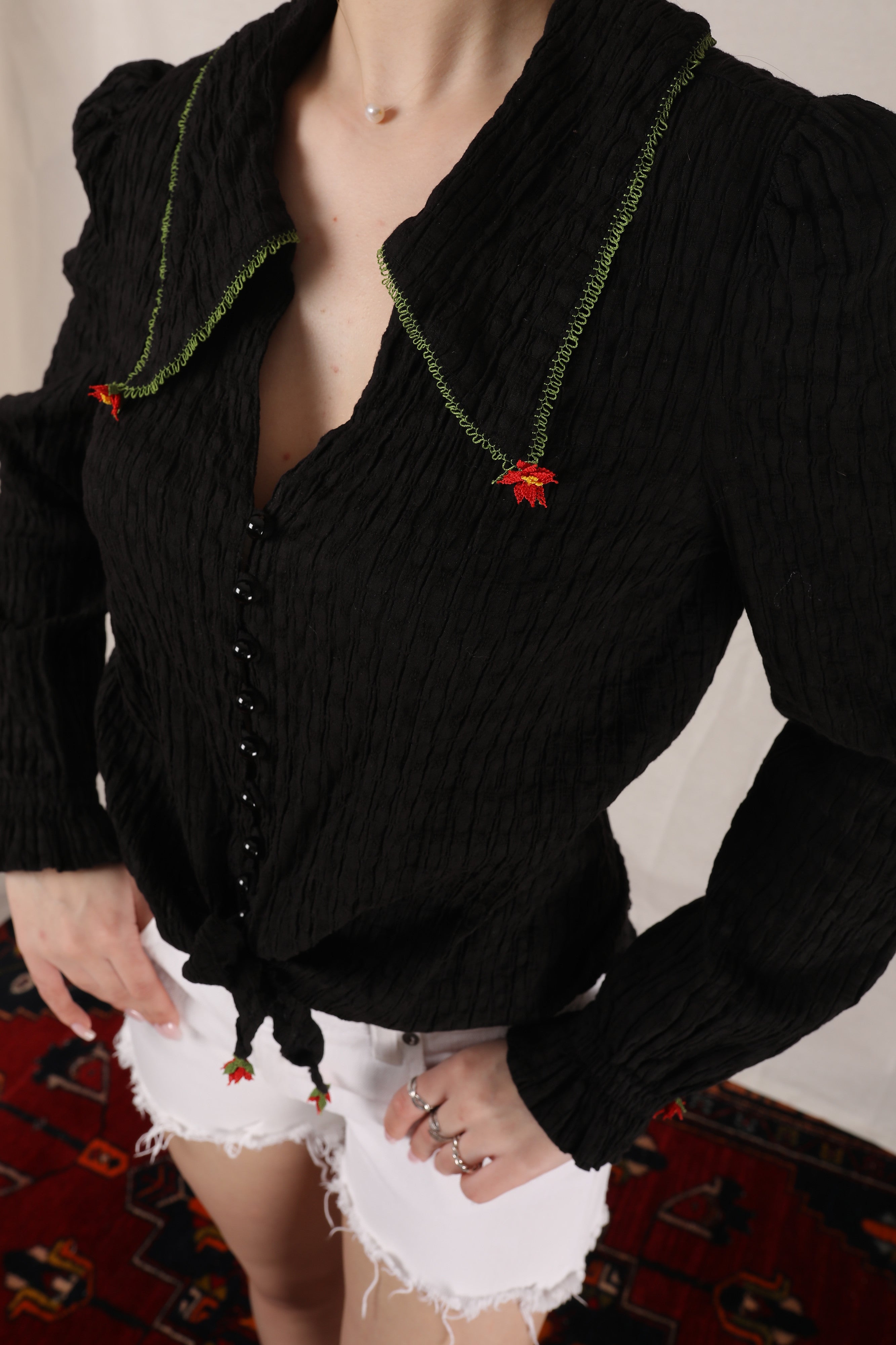 Ata Shirt Ecru-Black