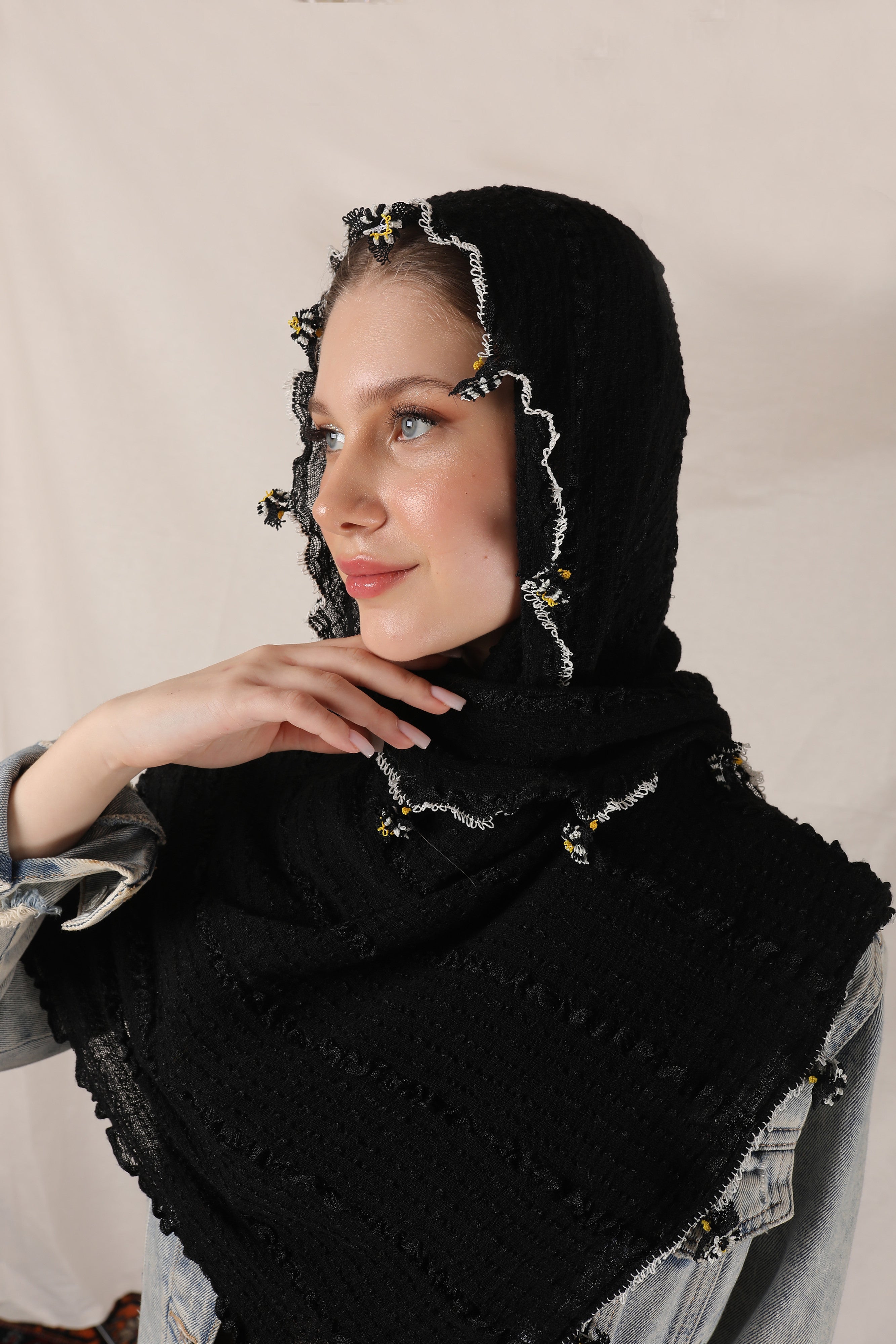 Four-piece Pure Adalya Set (Sarong, Shawl-Scarf, Blouse, Headscarf)