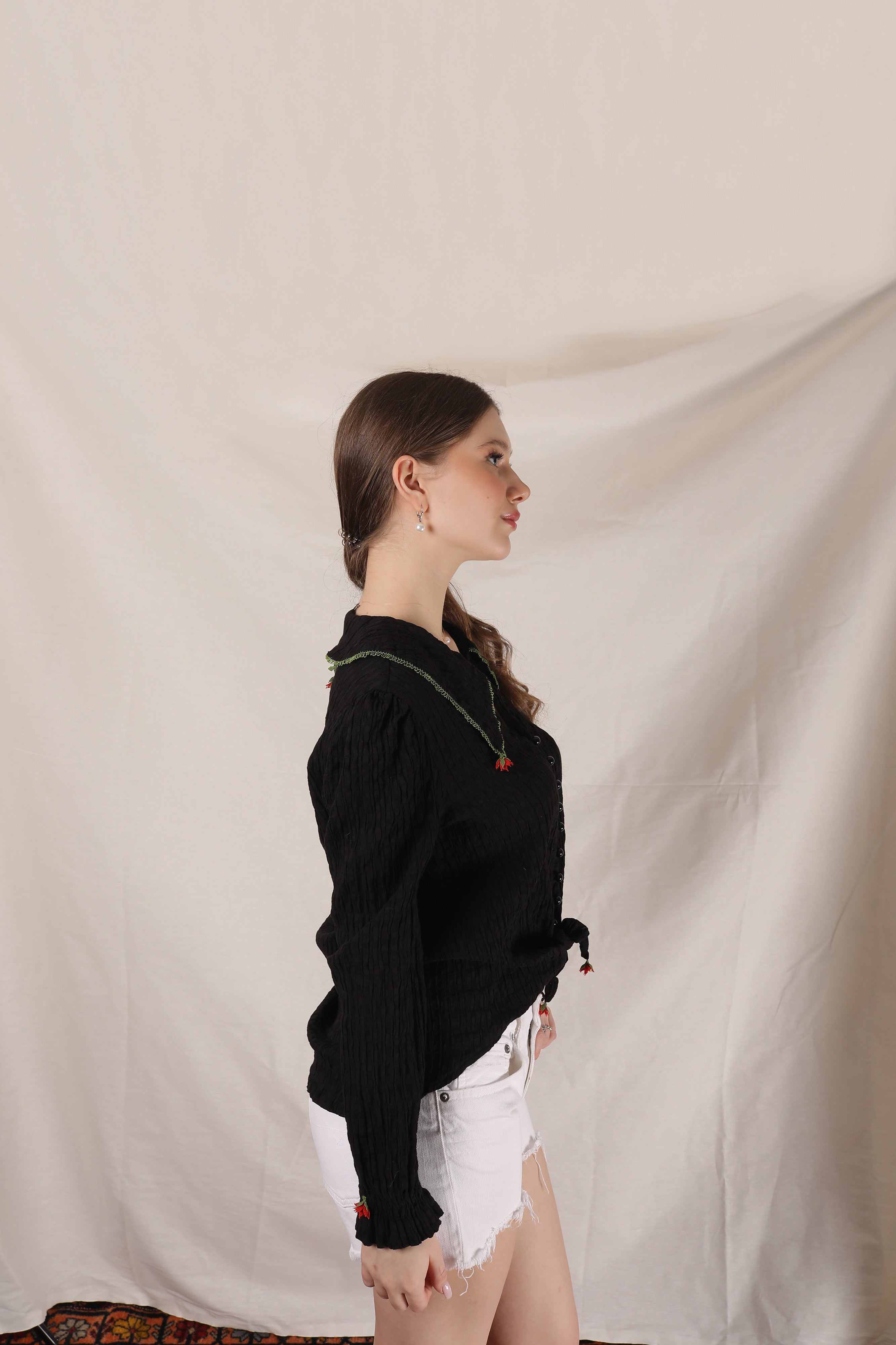 Ata Shirt Ecru-Black
